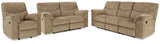 Furniture City Houma - Ashley Furniture - Alphons Reclining Sofa, Loveseat and Recliner - Reclining Sofa, Loveseat and Recliner / Briar - 28202U2