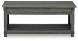 Freedan - Rect Lift Top Cocktail Table - Grayish Brown