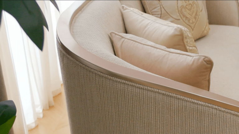 HD-7005 - Loveseat - Beige / Gold