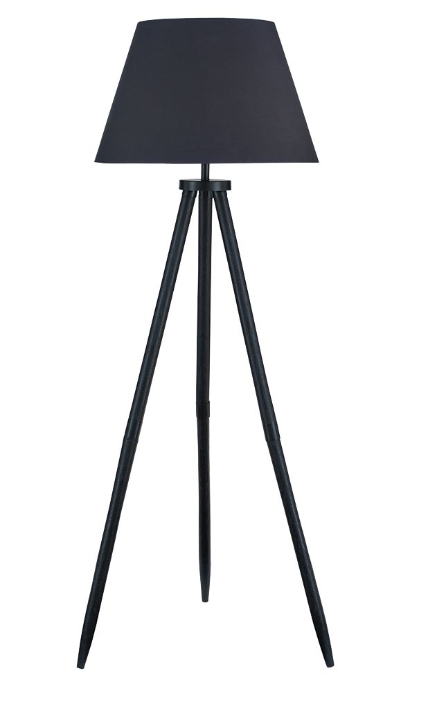 Orhan - Wood Floor Lamp - Black