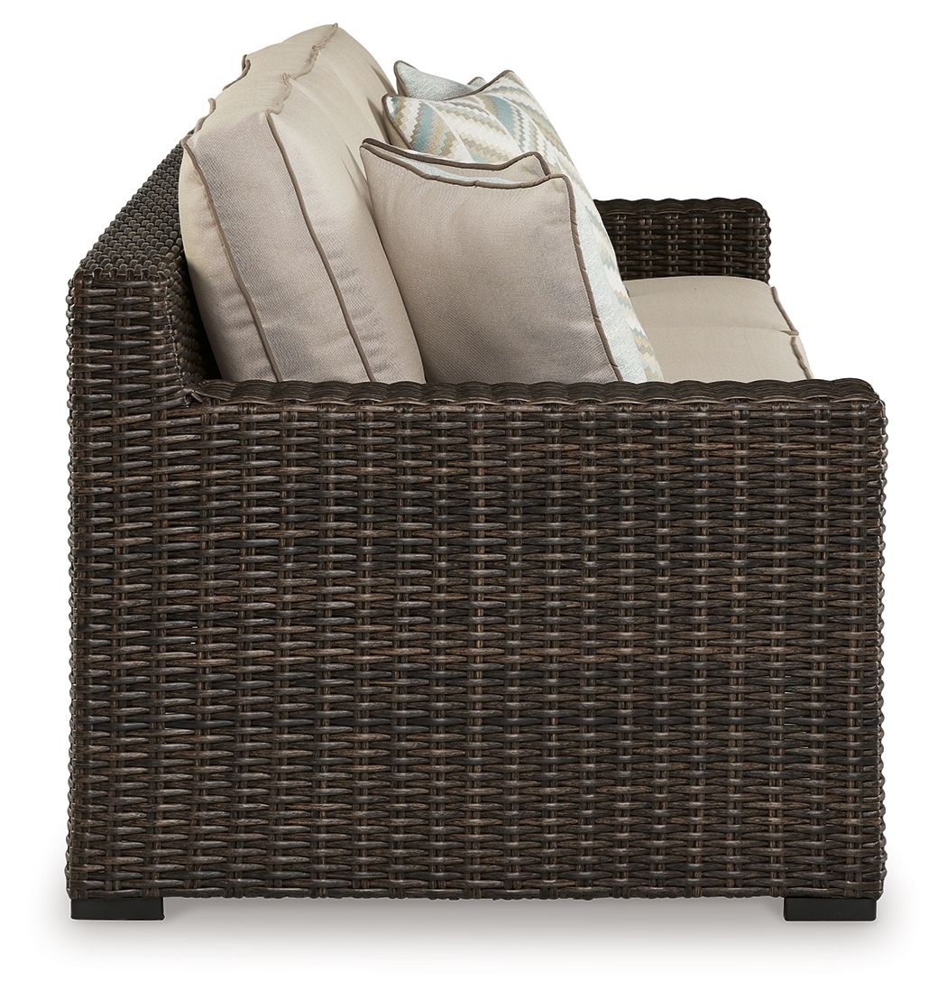 Coastline Bay - Sofa With Cushion - Brown