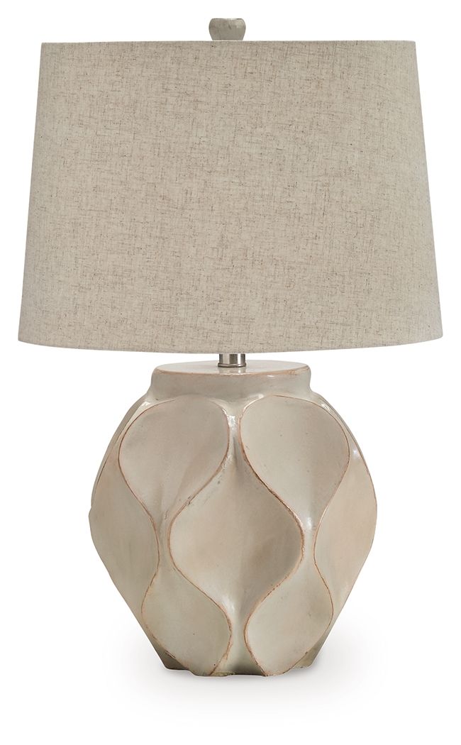 Edselham - Paper Table Lamp - Distressed Cream