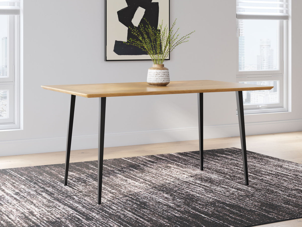 Gretlynn - Rectangular Dining Room Table - Black / Natural