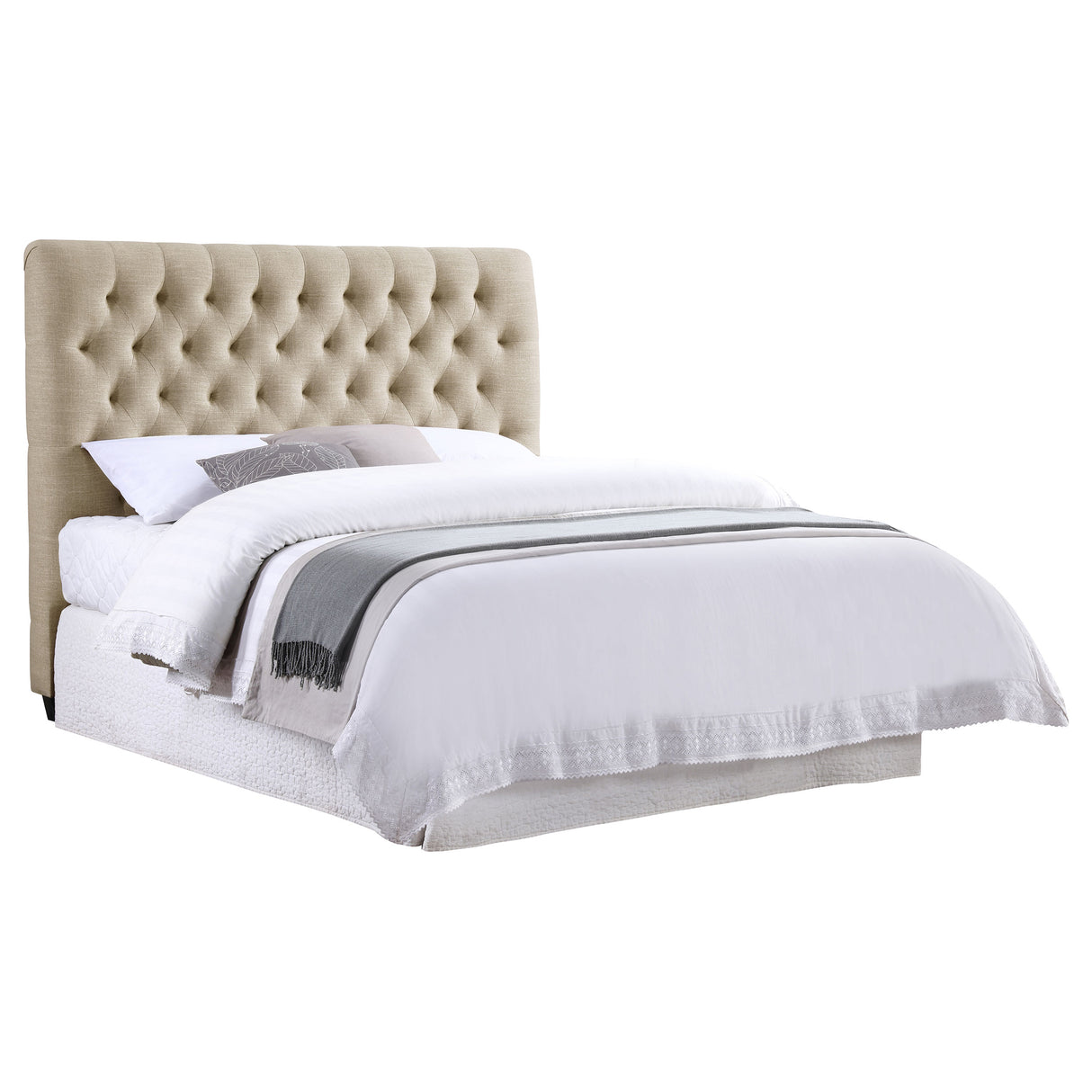 Furniture City Houma - Coaster - Chloe Upholstered Full Panel Headboard Oatmeal - 300007FB1