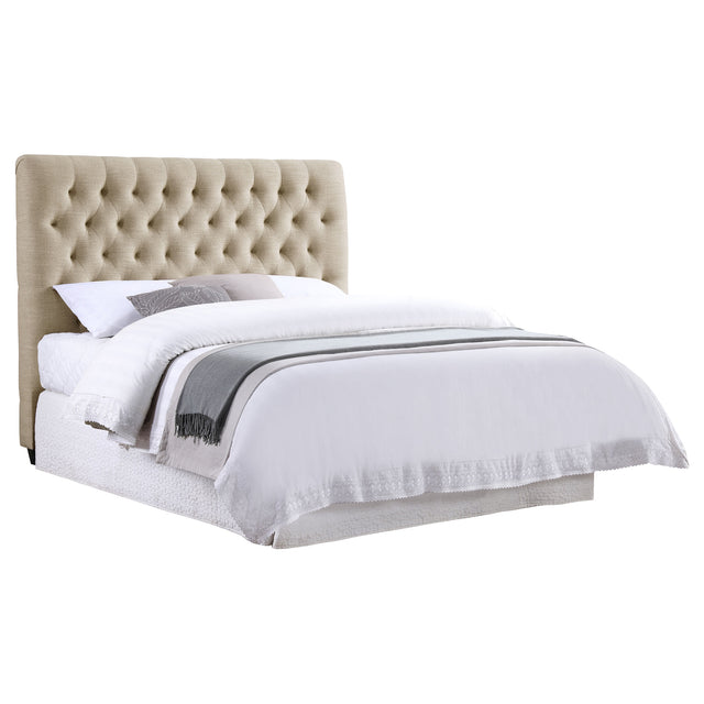 Furniture City Houma - Coaster - Chloe Upholstered Full Panel Headboard Oatmeal - 300007FB1