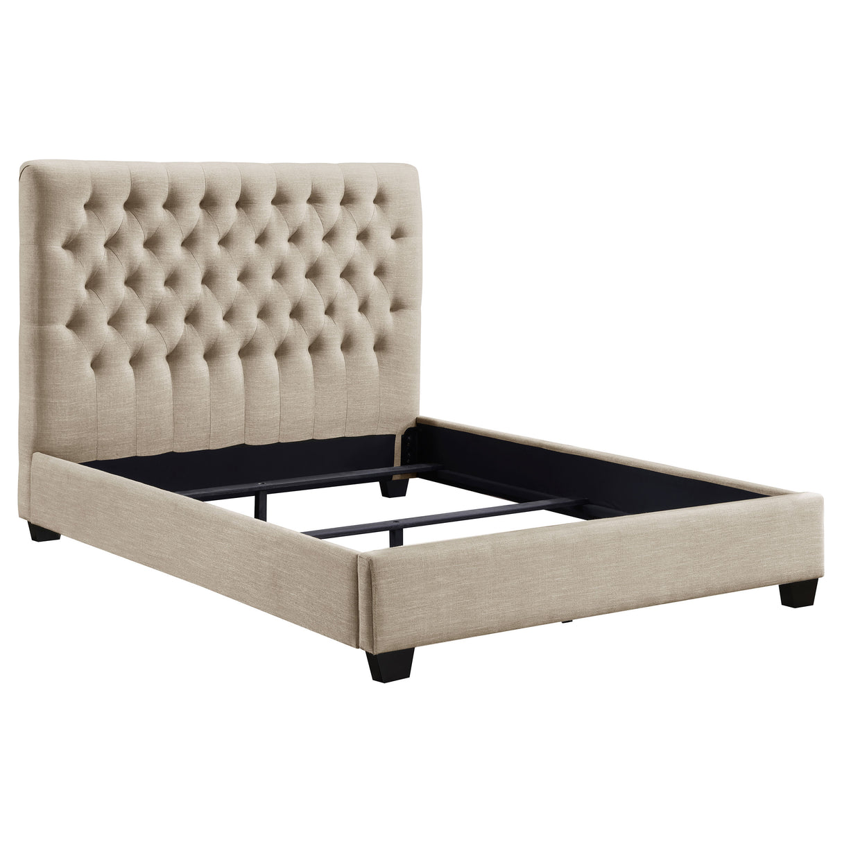 Furniture City Houma - Coaster - Chloe Upholstered Full Panel Bed Oatmeal - 300007F