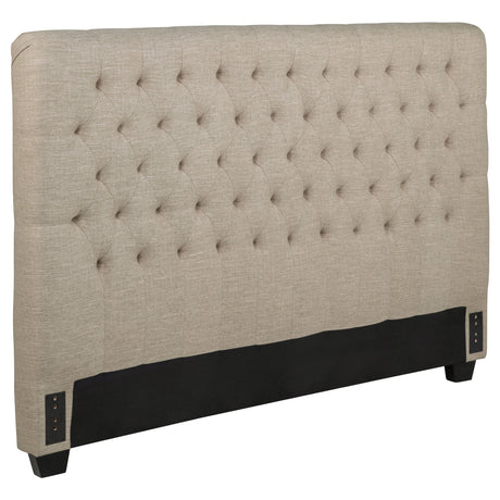 Furniture City Houma - Coaster - Chloe Upholstered California King Panel Headboard Oatmeal - 300007KWB1