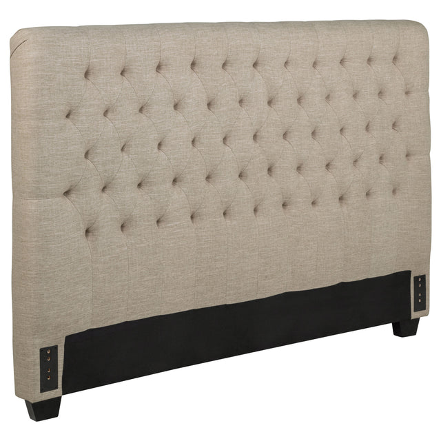 Furniture City Houma - Coaster - Chloe Upholstered California King Panel Headboard Oatmeal - 300007KWB1