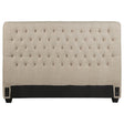 Furniture City Houma - Coaster - Chloe Upholstered Queen Panel Headboard Oatmeal - 300007QB1