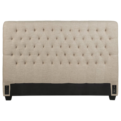 Furniture City Houma - Coaster - Chloe Upholstered Queen Panel Headboard Oatmeal - 300007QB1