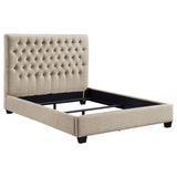 Furniture City Houma - Coaster - Chloe Upholstered Queen Panel Bed Oatmeal - 300007Q