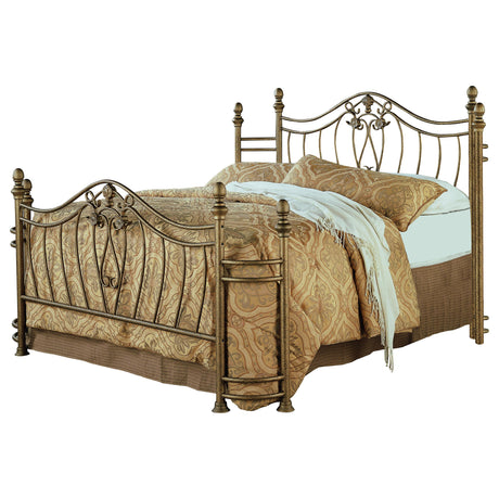Furniture City Houma - Coaster - Sydney Metal Eastern King Open Frame Bed Brushed Gold - 300171KE-SET