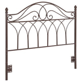 Furniture City Houma - Coaster - Zola Metal Queen or Full Open Frame Headboard Brown - 300186QF