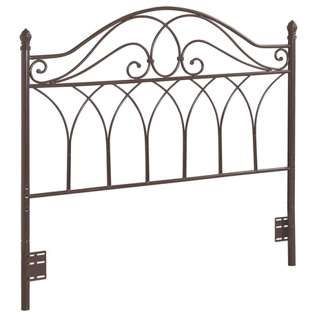 Furniture City Houma - Coaster - Zola Metal Queen or Full Open Frame Headboard Brown - 300186QF