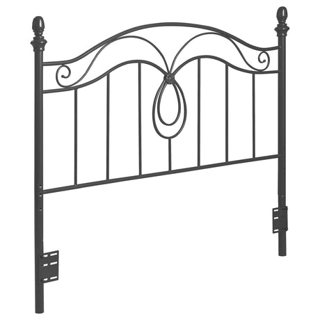 Furniture City Houma - Coaster - Evan Metal Queen or Full Open Frame Headboard Dark Grey - 300197Q