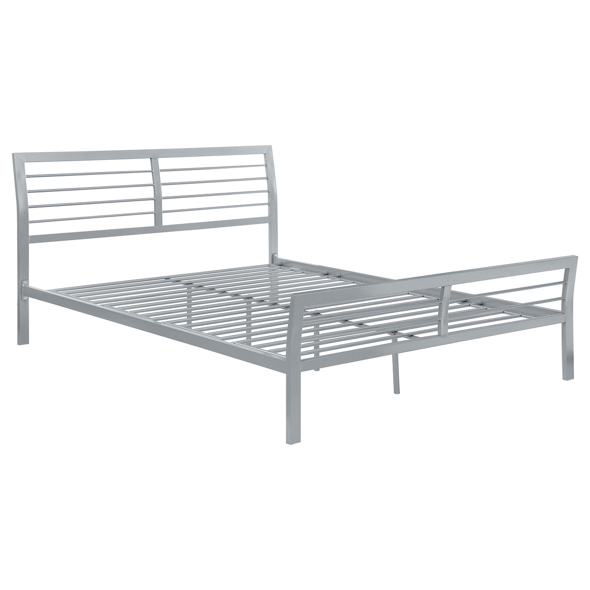 Furniture City Houma - Coaster - Cooper Metal Queen Open Frame Bed Silver - 300201Q