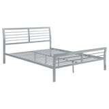 Furniture City Houma - Coaster - Cooper Metal Queen Open Frame Bed Silver - 300201Q