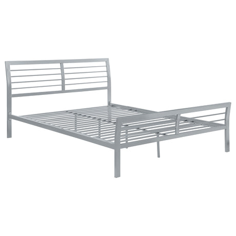 Furniture City Houma - Coaster - Cooper Metal Queen Open Frame Bed Silver - 300201Q