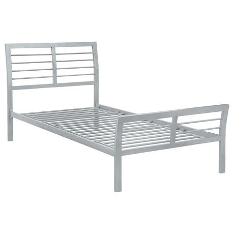 Furniture City Houma - Coaster - Cooper Metal Twin Open Frame Bed Silver - 300201T