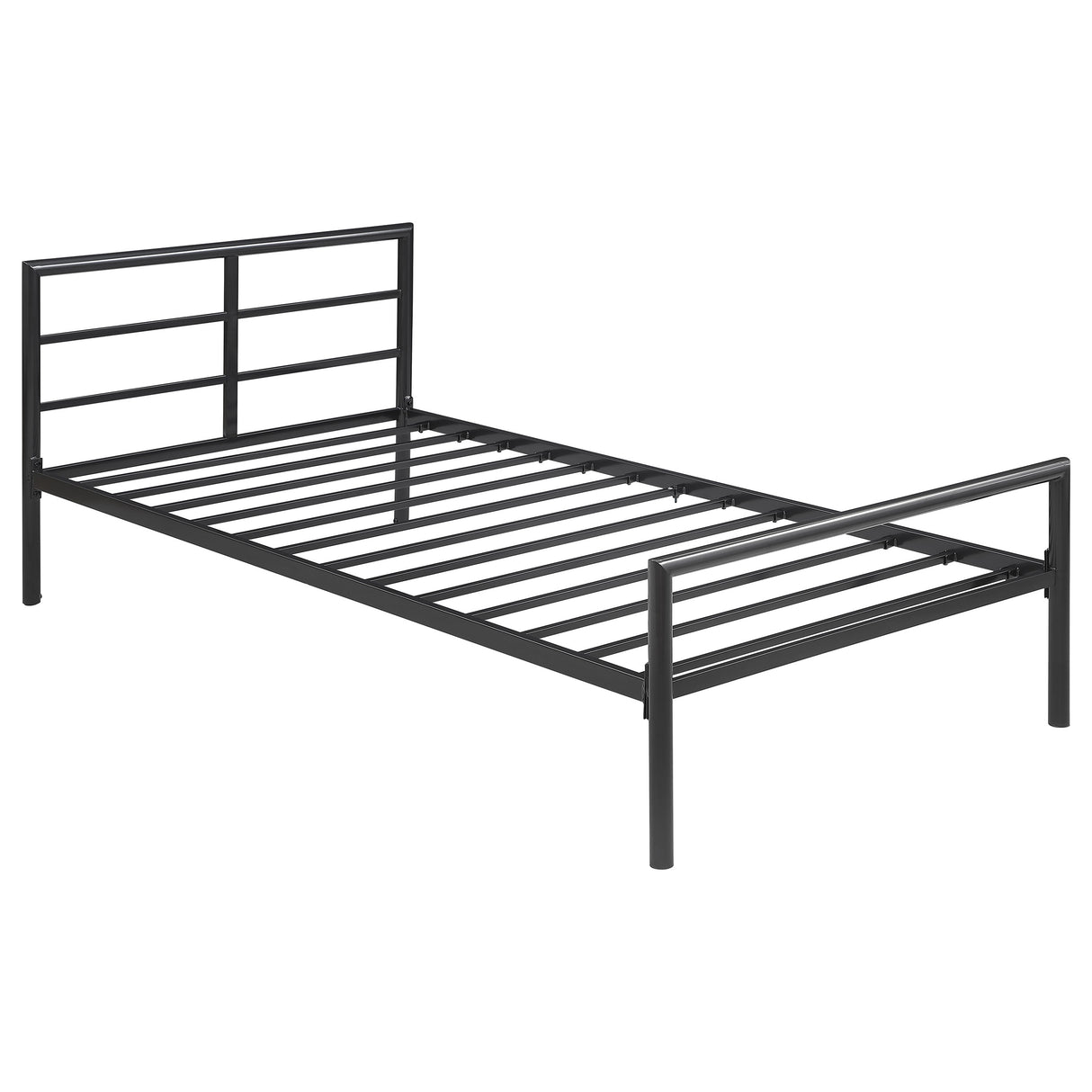 Furniture City Houma - Coaster - Fisher Metal Twin Open Frame Bed Gunmetal - 300279T