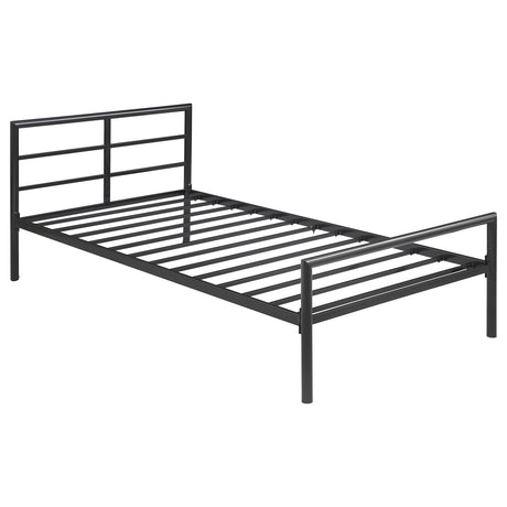 Furniture City Houma - Coaster - Fisher Metal Twin Open Frame Bed Gunmetal - 300279T