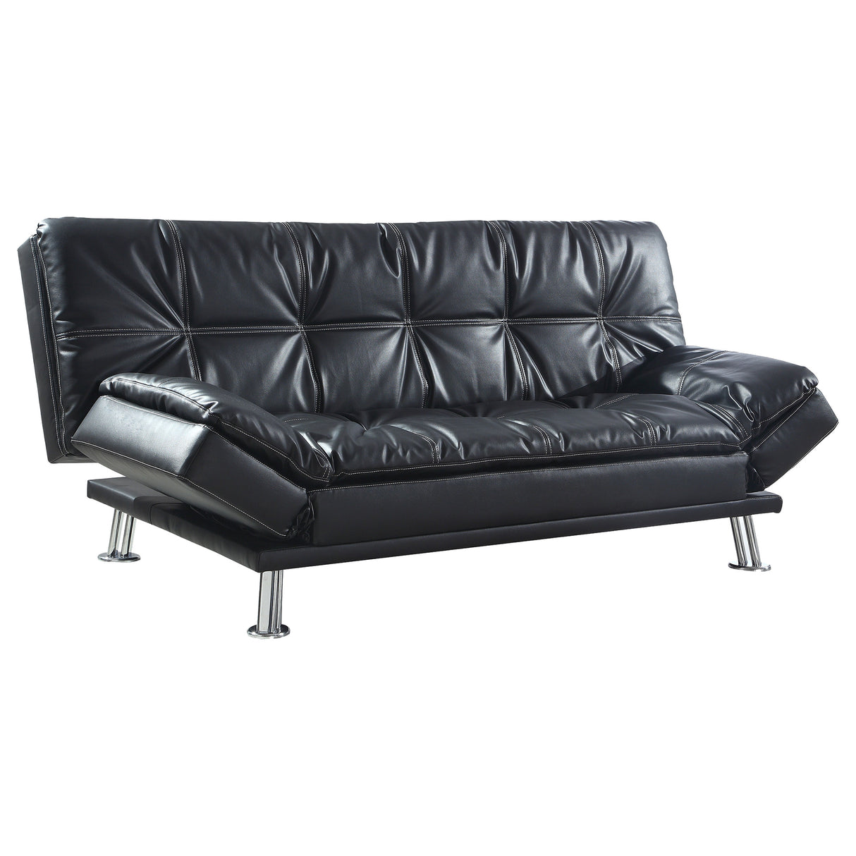 Furniture City Houma - Coaster - Dilleston Upholstered Tufted Convertible Sofa Bed Black - 300281