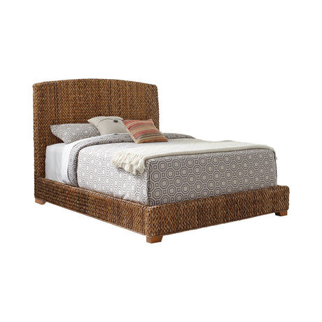 Furniture City Houma - Coaster - Laughton Banana Leaf Eastern King Panel Bed Amber - 300501KE