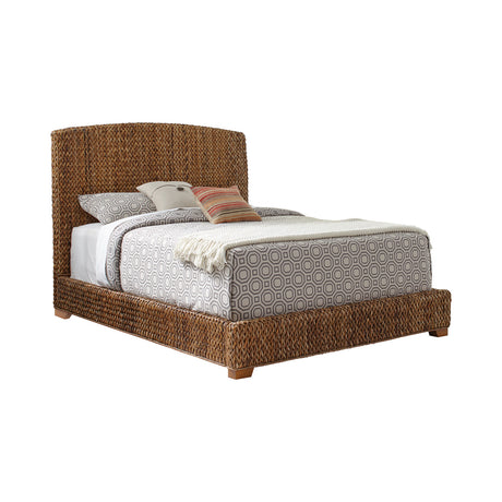 Furniture City Houma - Coaster - Laughton Banana Leaf California King Panel Bed Amber - 300501KW