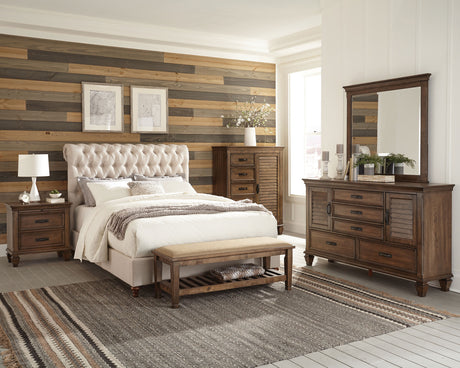 Furniture City Houma - Coaster - Devon 4-piece Full Bedroom Set Beige and Burnished Oak - 300525F-S4