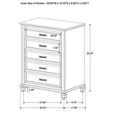 Devon5-piece Full Bedroom Set Beige and Burnished Oak