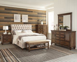 Devon 57-inch Upholstered California King Panel Bed Beige