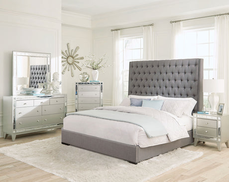 Furniture City Houma - Coaster - Camille 5-piece Eastern King Bedroom Set Metallic Mercury - 300621KE-S5