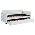 Furniture City Houma - Coaster - Patricia Boucle Upholstered Twin Day Bed with Trundle White - 300716