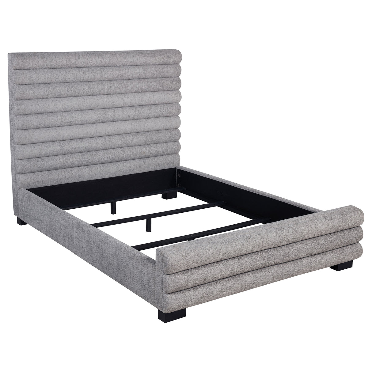 Furniture City Houma - Coaster - Patricia 58-inch Boucle Upholstered California King Bed Grey - 300719KW