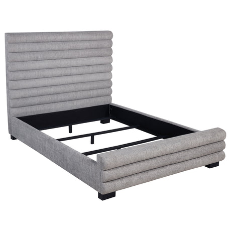 Furniture City Houma - Coaster - Patricia 58-inch Boucle Upholstered California King Bed Grey - 300719KW