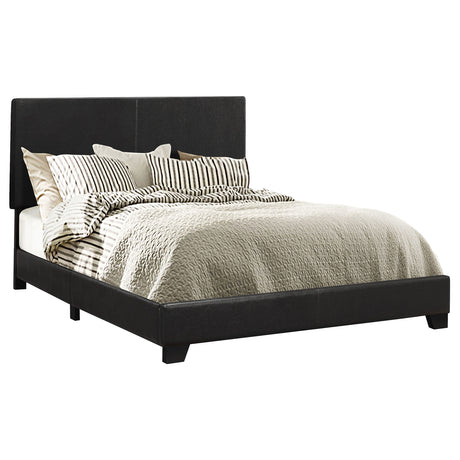 Furniture City Houma - Coaster - Dorian Faux Leather Upholstered Queen Panel Bed Black - 300761Q