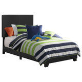 Furniture City Houma - Coaster - Dorian Faux Leather Upholstered Twin Panel Bed Black - 300761T