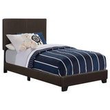 Furniture City Houma - Coaster - Dorian Faux Leather Upholstered Twin Panel Bed Brown - 300762T