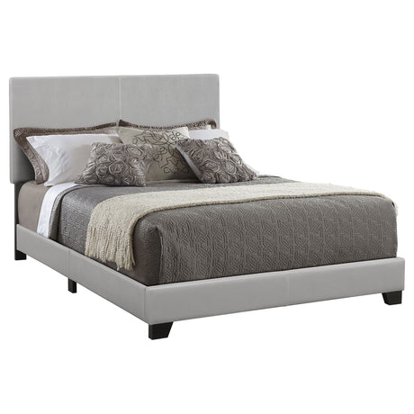 Furniture City Houma - Coaster - Dorian Faux Leather Upholstered Full Panel Bed Grey - 300763F