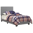 Furniture City Houma - Coaster - Dorian Faux Leather Upholstered Twin Panel Bed Grey - 300763T