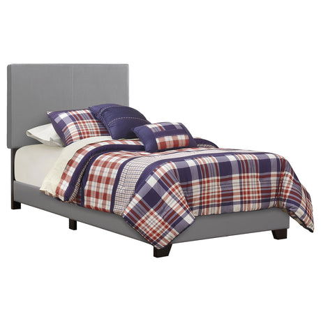 Furniture City Houma - Coaster - Dorian Faux Leather Upholstered Twin Panel Bed Grey - 300763T