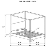 Monroe Upholstered Queen Canopy Bed Vanilla