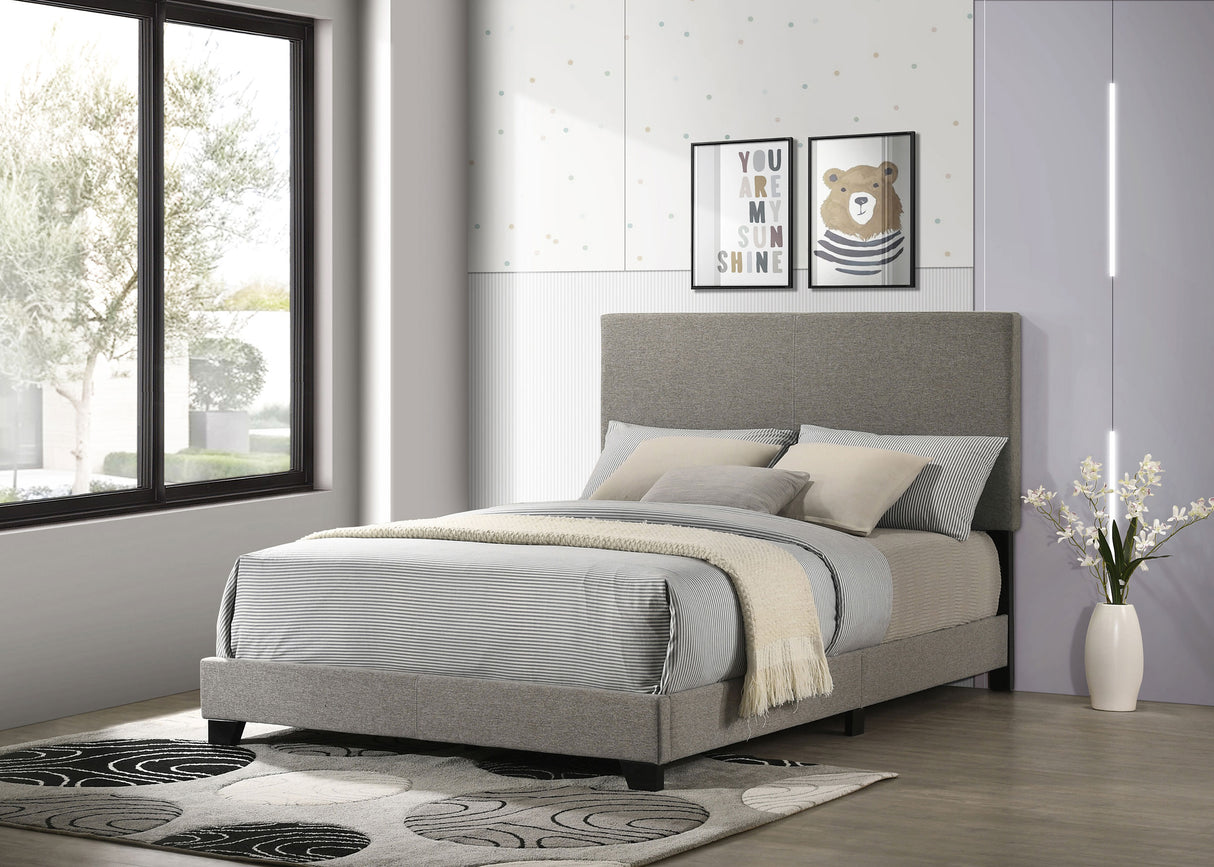 Furniture City Houma - Coaster - Dorian Fabric Upholstered Full Panel Bed Taupe - 300851F