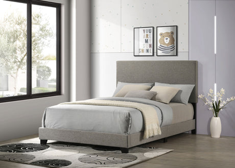 Furniture City Houma - Coaster - Dorian Fabric Upholstered Full Panel Bed Taupe - 300851F