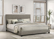 Furniture City Houma - Coaster - Dorian Fabric Upholstered Eastern King Panel Bed Taupe - 300851KE