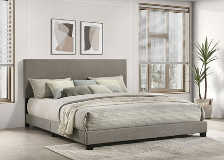 Furniture City Houma - Coaster - Dorian Fabric Upholstered Eastern King Panel Bed Taupe - 300851KE