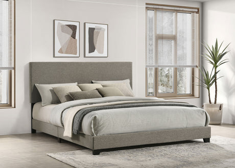 Furniture City Houma - Coaster - Dorian Fabric Upholstered California King Panel Bed Taupe - 300851KW