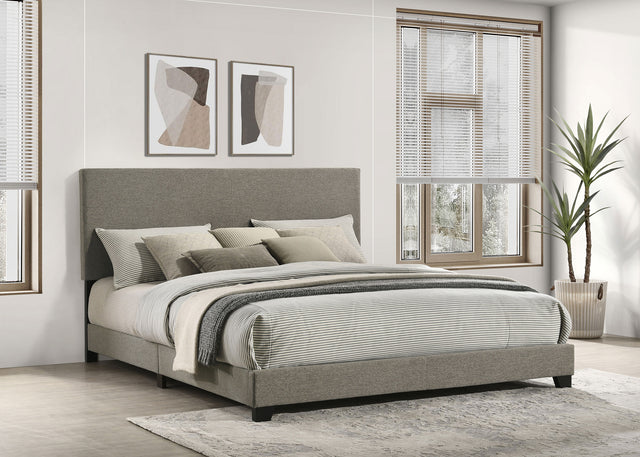 Furniture City Houma - Coaster - Dorian Fabric Upholstered California King Panel Bed Taupe - 300851KW