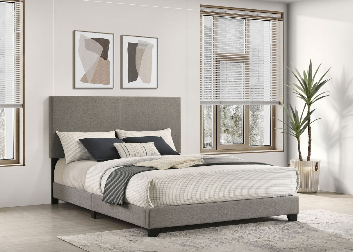 Furniture City Houma - Coaster - Dorian Fabric Upholstered Queen Panel Bed Taupe - 300851Q