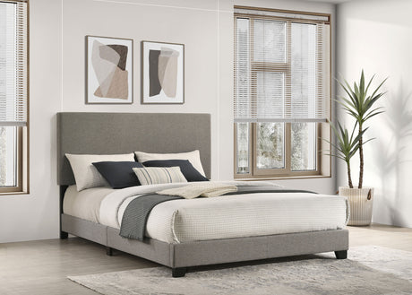 Furniture City Houma - Coaster - Dorian Fabric Upholstered Queen Panel Bed Taupe - 300851Q